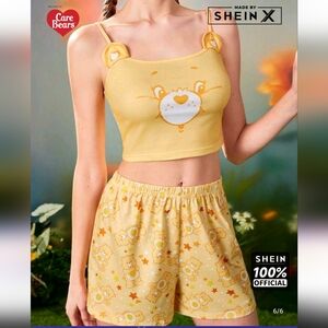 SHEIN Yellow Care Bears Intimates Set